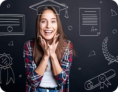 Estudante feliz